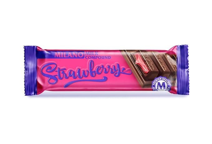 Milano Chocolate Bar With ( STRAWBERRY FILLING )